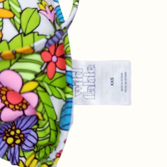 Wild Fable™ Floral Print Women's Triangle Wrap Bikini Top XXS - Picture 3 of 7